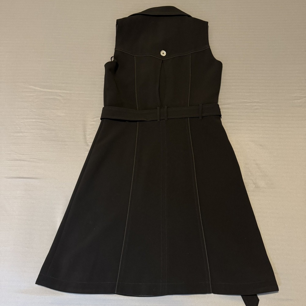 White House Black Market Sleeveless Trench Iconic Women Dress in Black Size 2 - Picture 4 of 5
